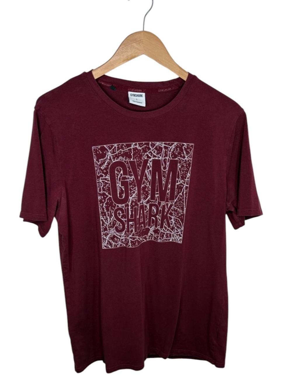 Gym Shark Red Graphic Crewneck Tee Shirt Men's Size Large